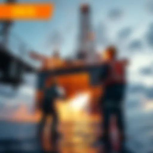 Workers safely removing an offshore oil rig using modern technology and equipment