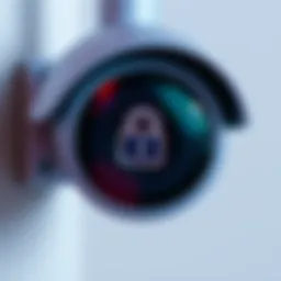 A Ring camera displaying a lock symbol, representing enhanced privacy features for footage access.
