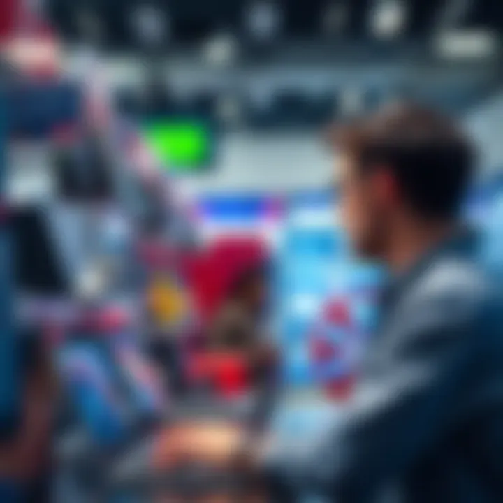 A person looking at a laptop in a store, showing concern over rising prices due to the AI boom