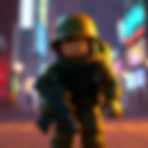 A Roblox soldier character with disappearing textures during Cycles rendering transition, showcasing lighting without details