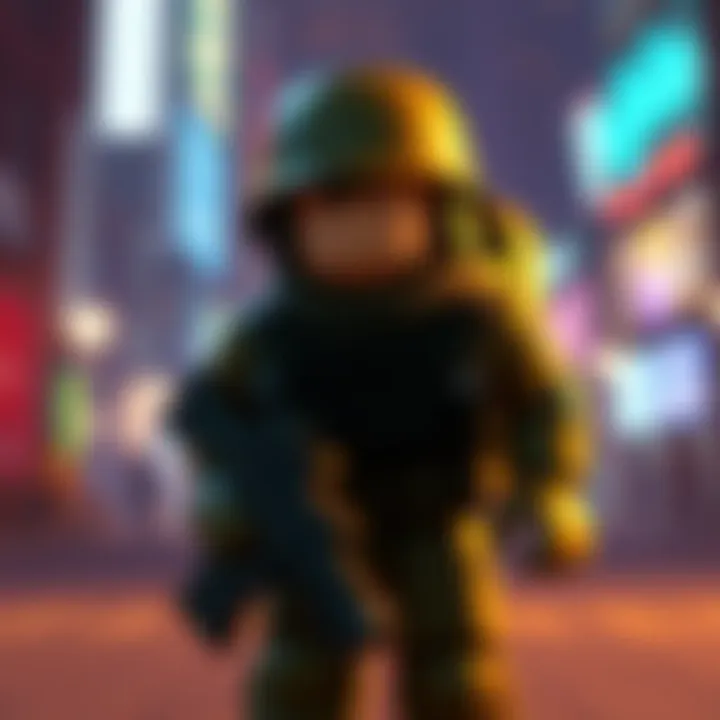 A Roblox soldier character with disappearing textures during Cycles rendering transition, showcasing lighting without details
