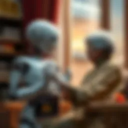 A robot providing emotional support to an elderly person in a home setting in China
