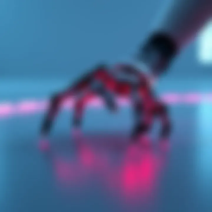 A robot hand detaching from its arm and moving independently on a flat surface