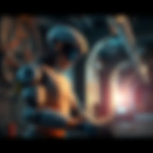 A robot performing tasks in a dangerous environment, like a mine or chemical plant, demonstrating technology taking over risky labor jobs traditionally done by humans.