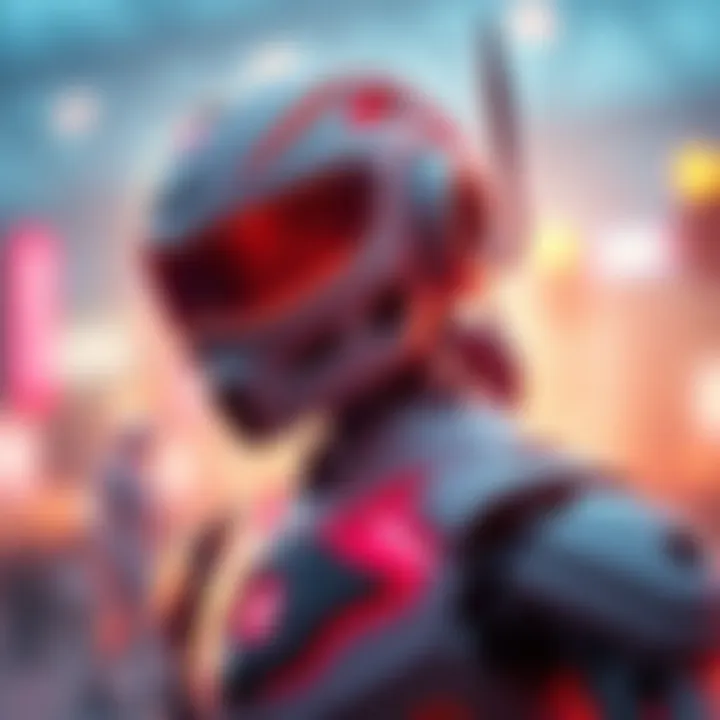 A futuristic robot character designed for a top-down shooter game with sleek features and vibrant colors.