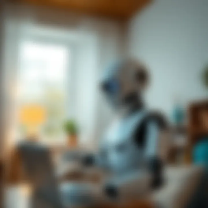 A robot performing tasks in a rental home, showcasing its automation abilities.