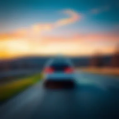 A robotaxi vehicle driving on a New Jersey road with a clear sky in the background, highlighting the discussion on new regulations.