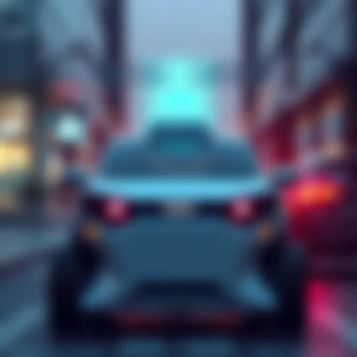 A robotaxi vehicle on the street with a digital remote assistance icon above it, implying the need for outside help.