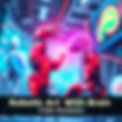 A robotic arm interacts with a digital environment, showcasing intelligent creatures that adapt and evolve based on player actions in a vibrant game setting.