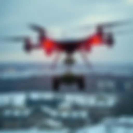 A naval drone releasing a weaponized ground robot over Russian territory during a military operation.