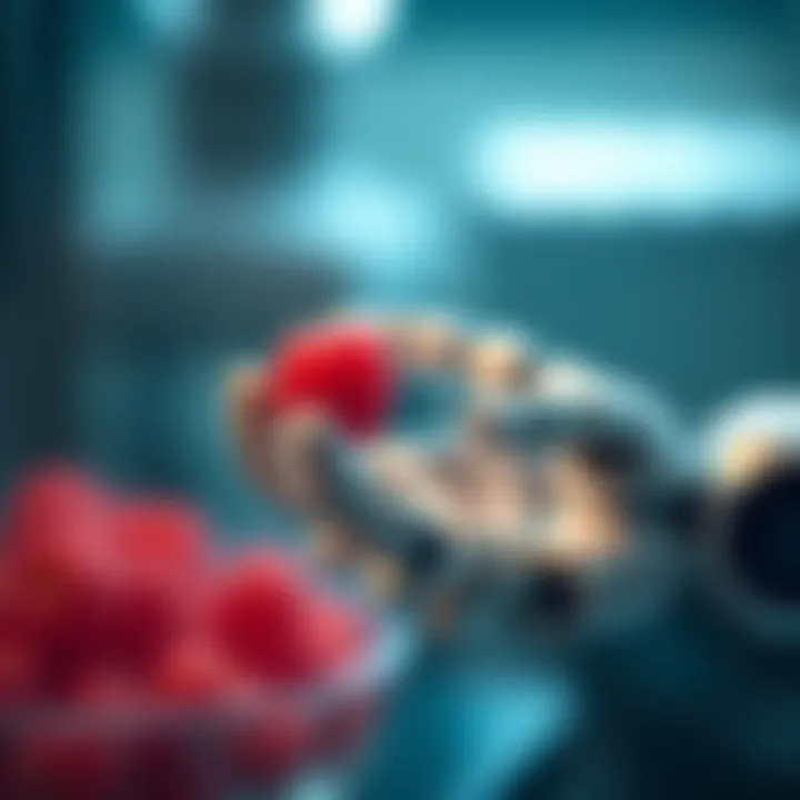 A 3-D printed robotic hand gently picking up a raspberry, demonstrating delicate handling