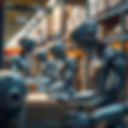 A group of robots working together to sort packages in a warehouse for eight days straight.