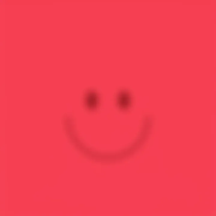 A bright red smiley face with a simple design, representing Robyn Miller's profile picture. The face has a wide smile and round features, set against a plain background.