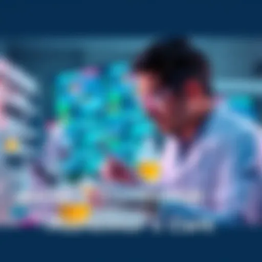 Roche's Trontinemab drug shown in a lab setting with scientists analyzing results for Alzheimer's treatment.