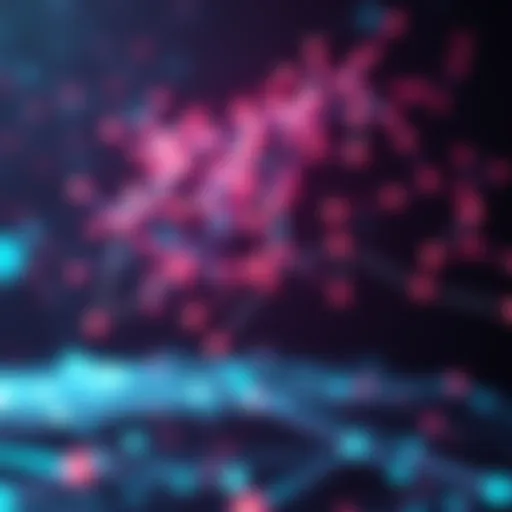 A group of digital agents represented as small, interconnected nodes on a network, symbolizing collaboration and competition online.