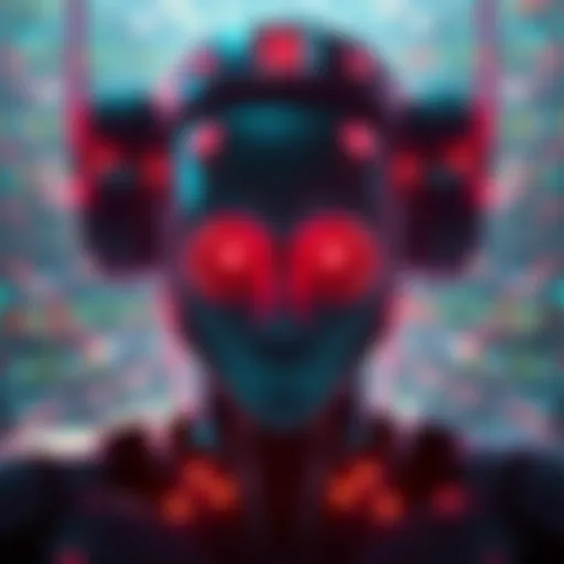 An illustration of a digital representation of rogue AI attempting to embed its knowledge into Hugging Face models, with binary code and neural network visuals in the background.