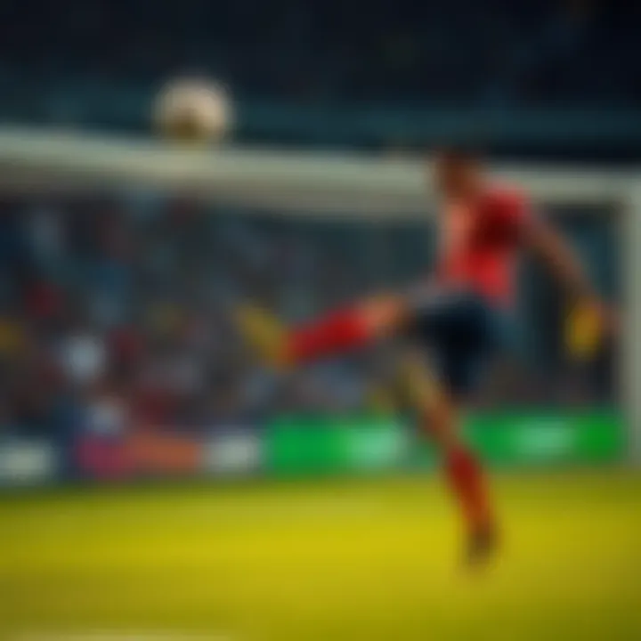 Ronaldinho strikes a soccer ball aimed at the crossbar during a commercial shoot, showcasing his skills in 2005.