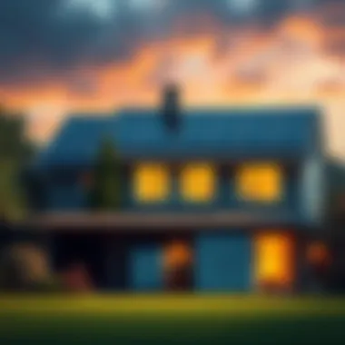 A house with solar panels on the roof and a home battery in the yard, showcasing local energy solutions