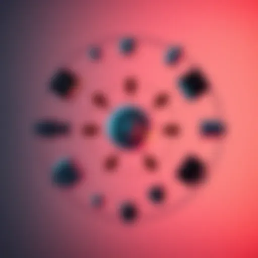 A visual showing various objects being rotated towards a central point with arrows illustrating the motion.