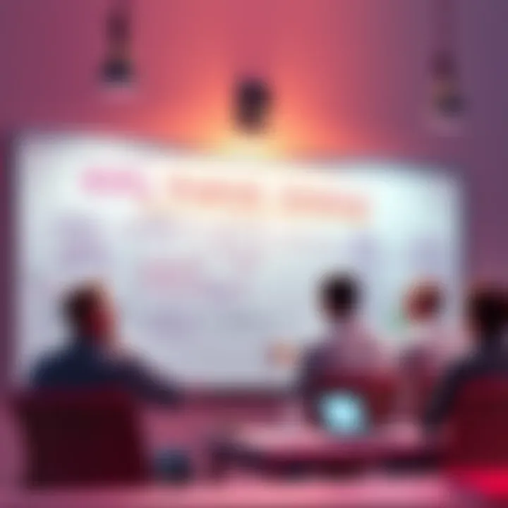 Developers brainstorming ideas for RPG Maker plugins and systems on a whiteboard