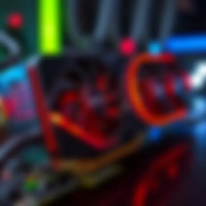 Close-up of an RTX 3060 graphics card with a focus on its cooling fans and circuit board