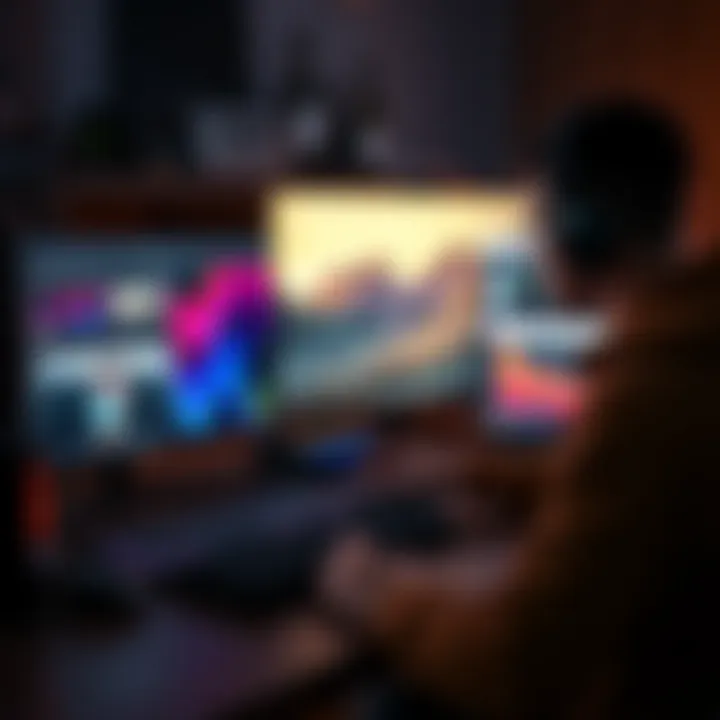 RTX 3080 with Graphics Software A user working on an RTX 3080 graphics card with image editing software open, displaying photorealistic images on the screen.