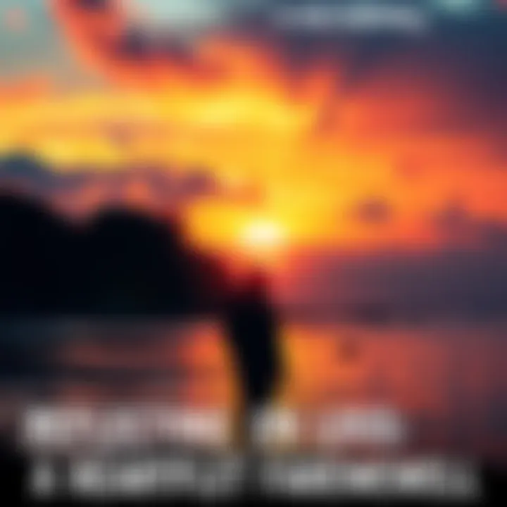 A person standing alone by a sunset, reflecting on memories with a loved one, looking slightly melancholic.