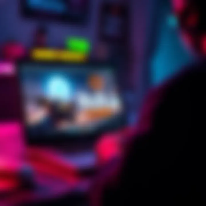 A person downloading a game from Itch.io on a laptop, showing a focus on safety while gaming.