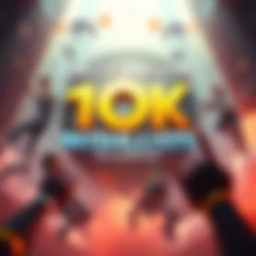 Celebration of SAFE INSIDE reaching 10,000 wishlists on Steam with a graphic showing excitement and gaming elements.