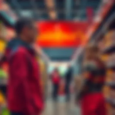 Store staff at Sainsbury's using facial recognition technology to question a shopper in the aisle