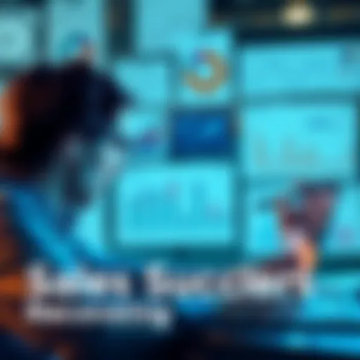 A person analyzing sales data on a laptop, surrounded by charts and graphs, reflecting on past mistakes to plan future success.