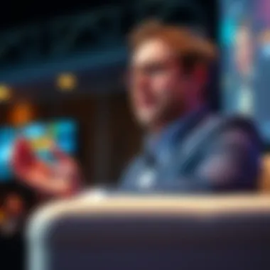 Sam Altman speaking at a conference about the impact of AI advertisements on users in 2026