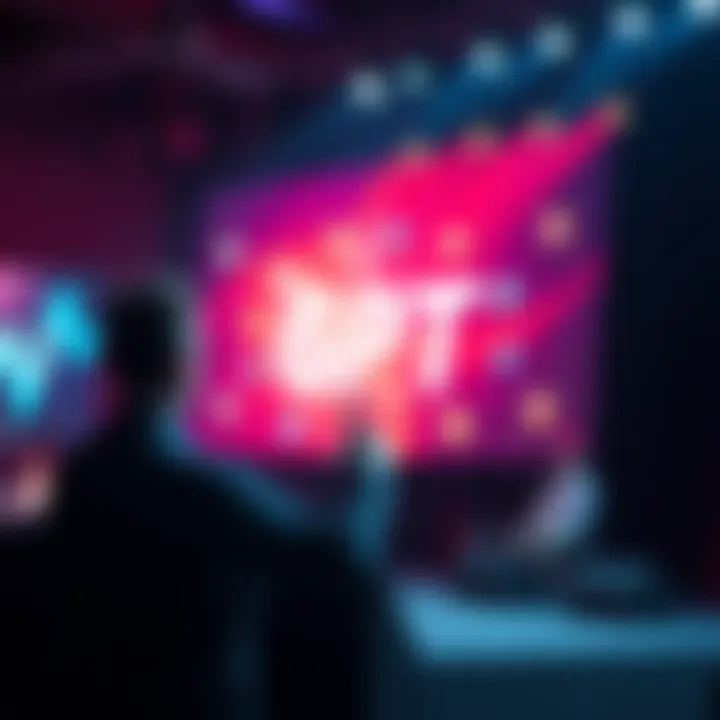 Person presenting on stage, highlighting new features of GPT technology