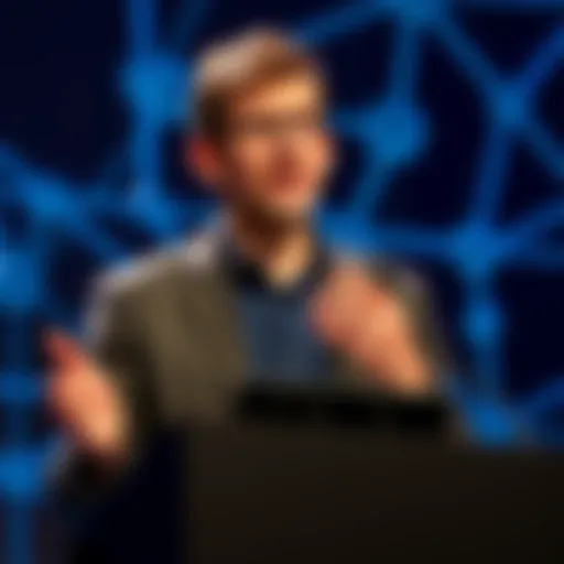 OpenAI CEO Sam Altman speaking at a podium about military AI partnerships