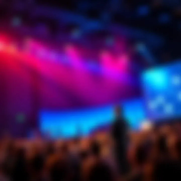 Sam Altman discussing space data centers on stage at a conference with an audience