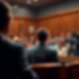 Sam Altman sitting in the witness stand, giving testimony during the trial against Elon Musk. The courtroom is filled with spectators and media.