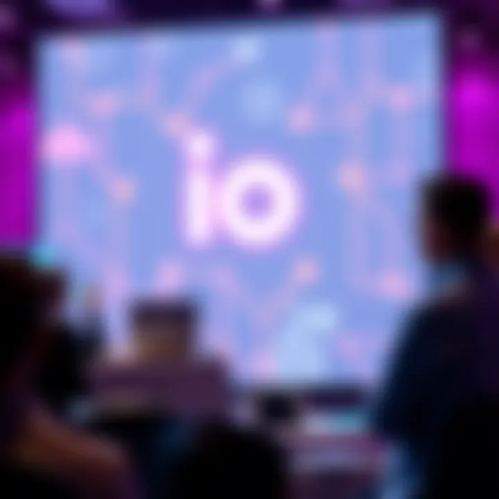 Sam and Jony presenting their new io platform at a tech event