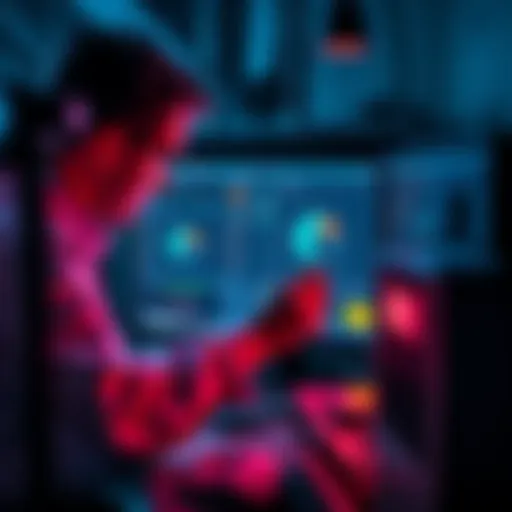 A technician adjusting a sampler's settings on a computer screen, focused on achieving maximum performance without light lora.