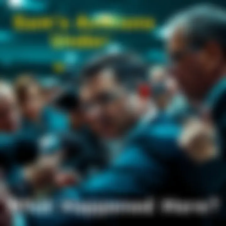 Sam being questioned by reporters in a crowded setting