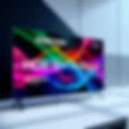 A TV screen showcasing Samsung HDR10+ Advanced technology with vibrant colors, indicating its launch on Prime Video.