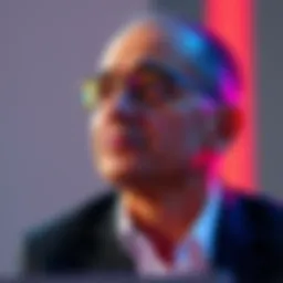 Microsoft CEO Satya Nadella looking concerned while discussing AI design ethics