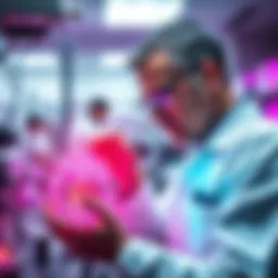 A scientist in a lab analyzing a new material that has potential to impact various fields