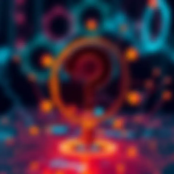 A graphic showing a question mark with quantum symbols around it, representing the upcoming interview with Scott Aaronson on quantum computing topics.