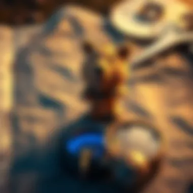 Map and compass symbolizing the search for Stooowie's whereabouts