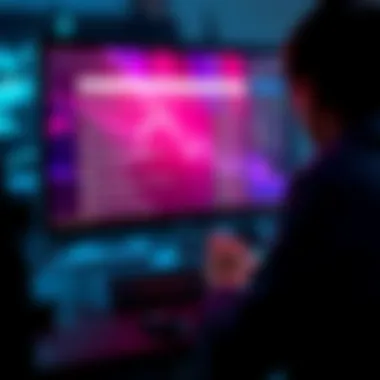 A person using a computer to search for videos with specific tags on a screen showing a tag list