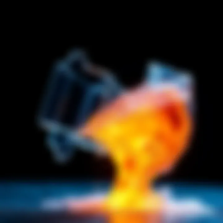 Plastic material transforming and vaporizing with heat, demonstrating its self-reassembling property.
