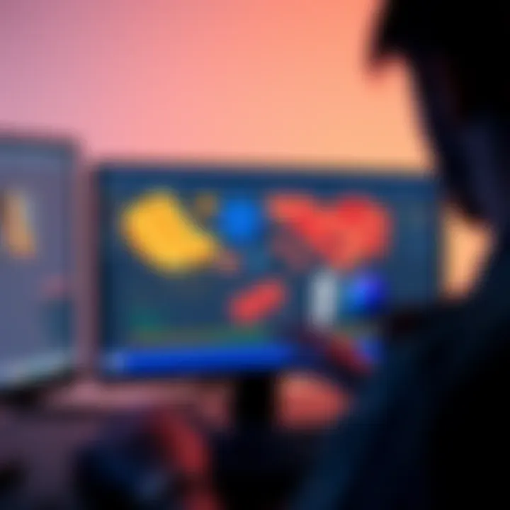A person using Cinema 4D to isolate geometry from STL files on a computer screen