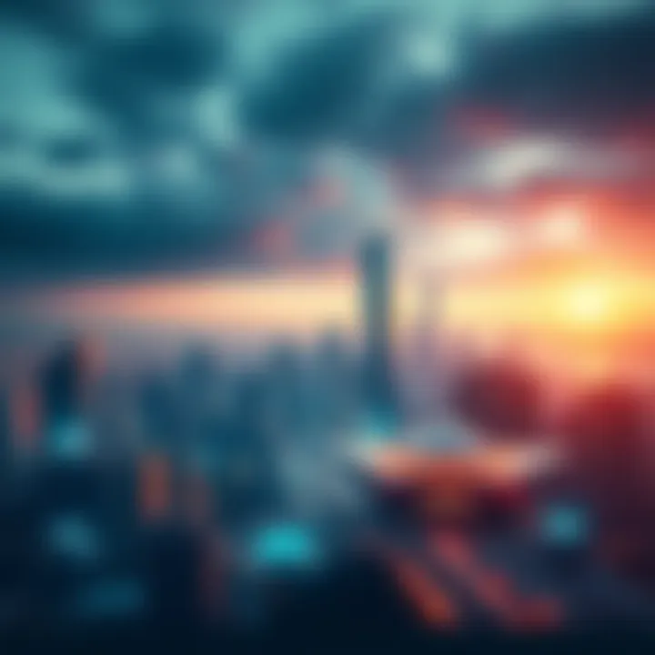 A futuristic city skyline with advanced technology and AI elements, representing Sequoia Capital's vision for AGI in 2026.