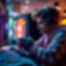 A gamer adjusts language settings on a console in Germany, focused on improving their gaming experience with local language options.