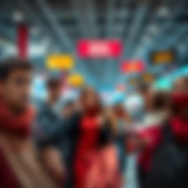 A group of disappointed shoppers searching for discounts during Black Friday